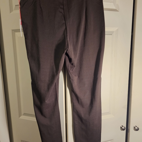 Women's Brown Stretch Ponte Bootcut Pants - Picture 3 of 6